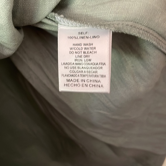 🌟HOST PICK🌟 NWOT Listicle Large Mint Green Linen Pinafore Jumper Apron Dress - Picture 9 of 9